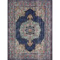 Bashian Bashian H114-DKBL-4X6-Z040A Heritage Collection Oriental Transitional Polypropylene & Cotton Machine Made Area Rug; Dark Blue - 3 ft. 8 in. x 5 ft. 6 in. H114-DKBL-4X6-Z040A